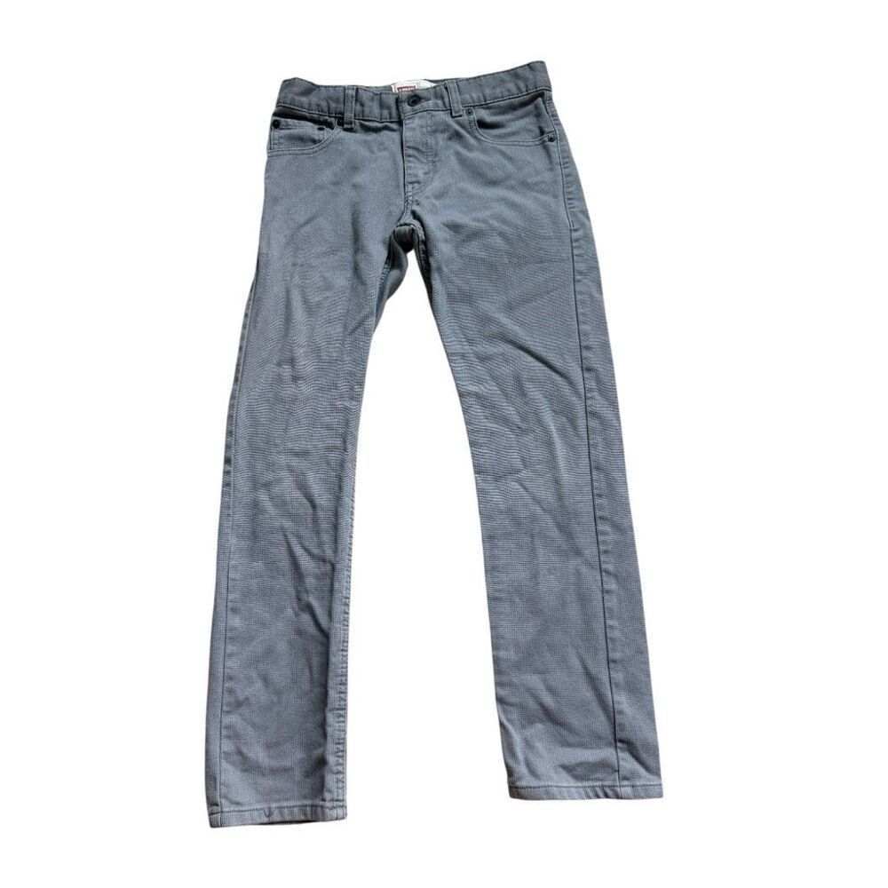 Youth Boys Levis 513 Slim Straight Gray Ribbed Corduroy Jeans - Sz 12 Regular